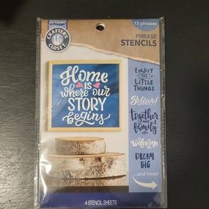 ArtSkills Phrase Stencils 13 Phrases 4 Stencil Sheets 1 - 1.5"‎ Tall Signs Bags